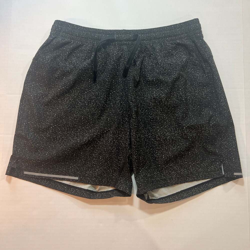 Bearbottom Men's Run Shorts V2 Black Speckled 5.5 Inch Inseam Medium